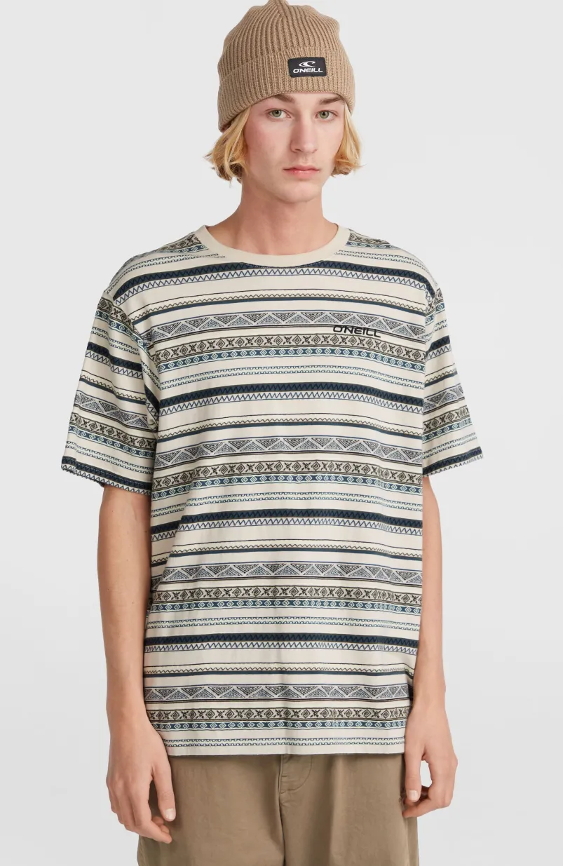 Ikat Jacquard T-shirt | Grey Ikat Stripe