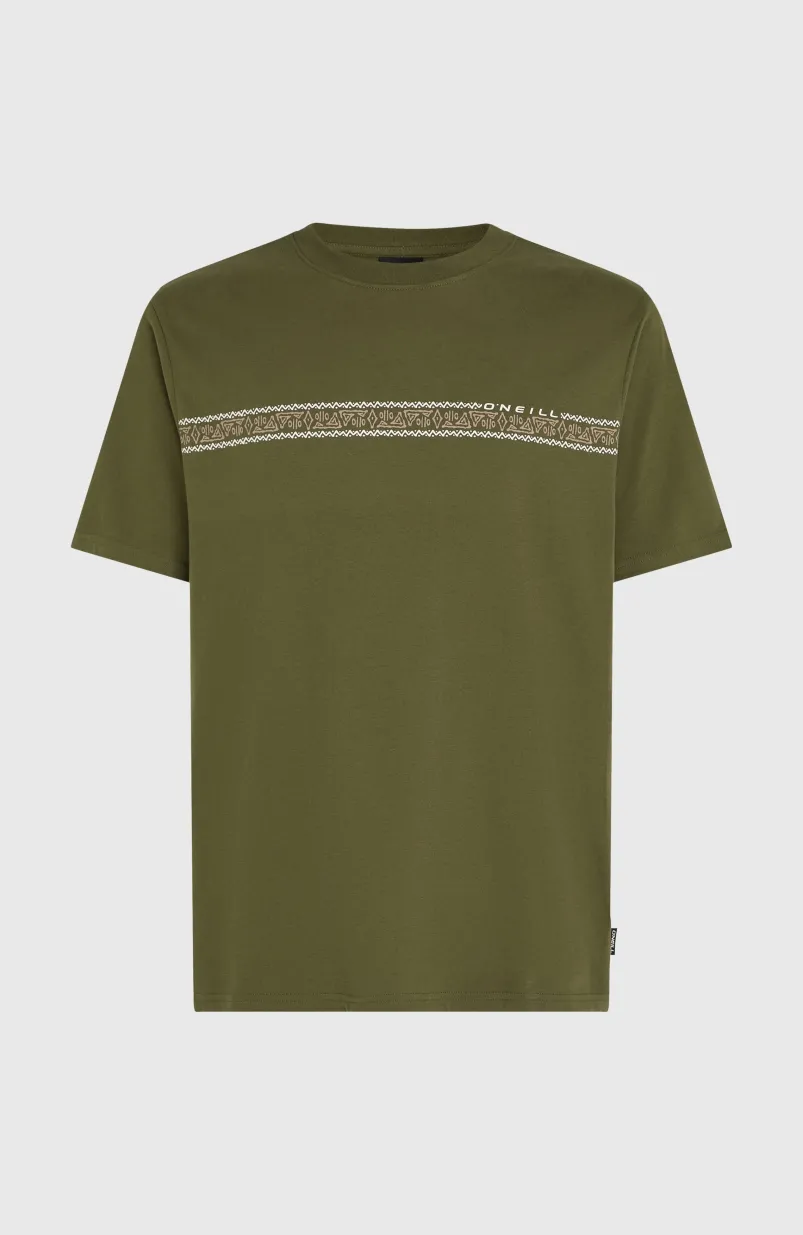 Ikat Stripe T-shirt | Forest Night