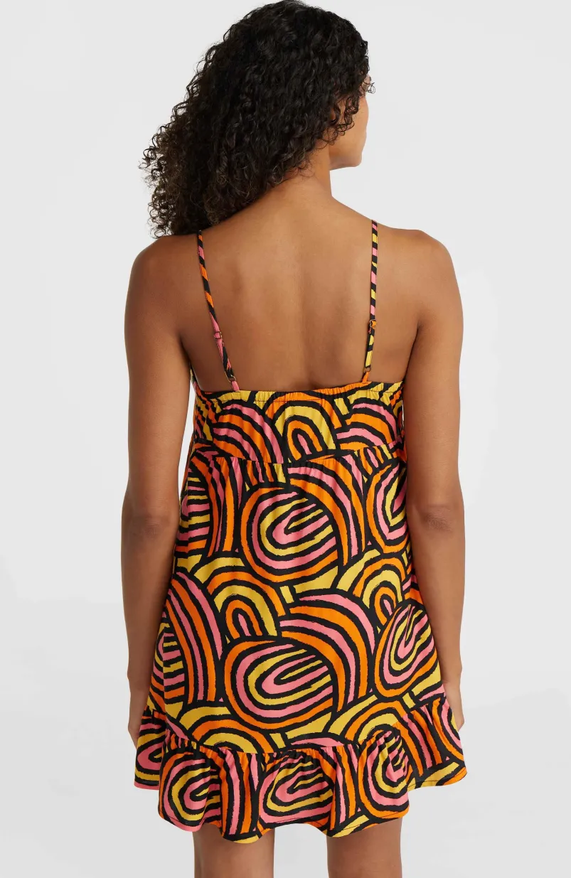 Malu Beach Jurk | Orange Rainbow Stripe