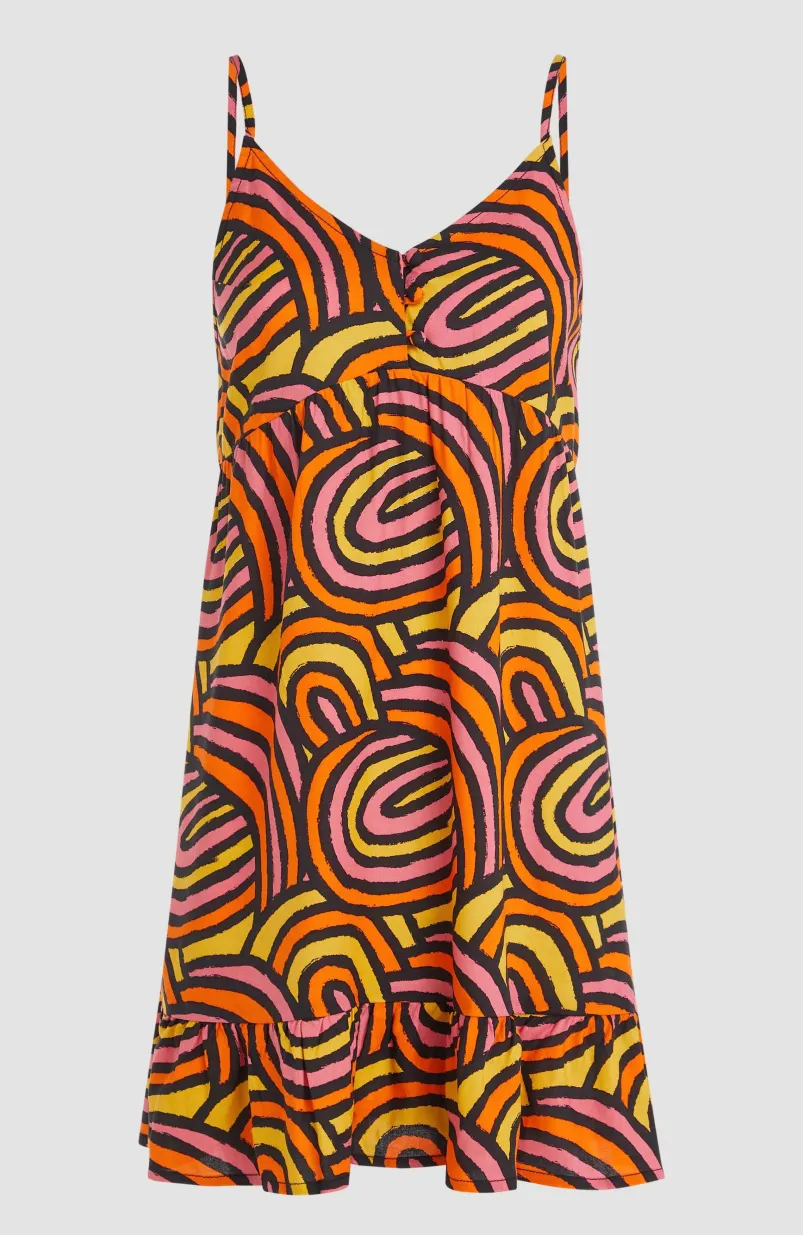 Malu Beach Jurk | Orange Rainbow Stripe