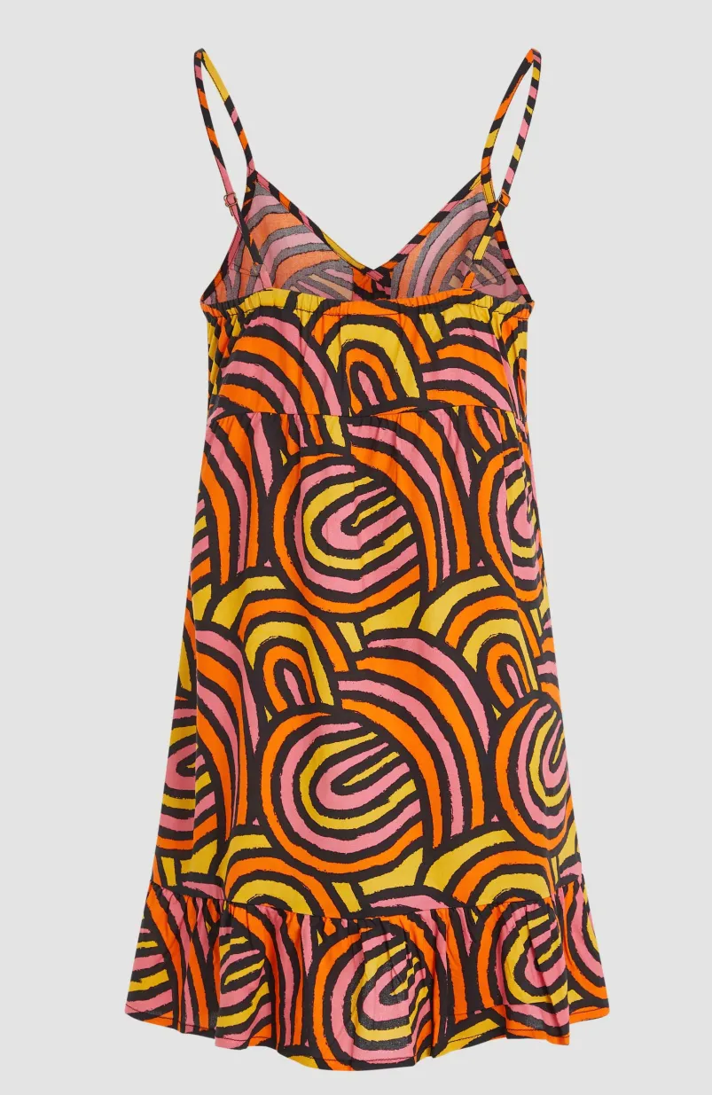 Malu Beach Jurk | Orange Rainbow Stripe