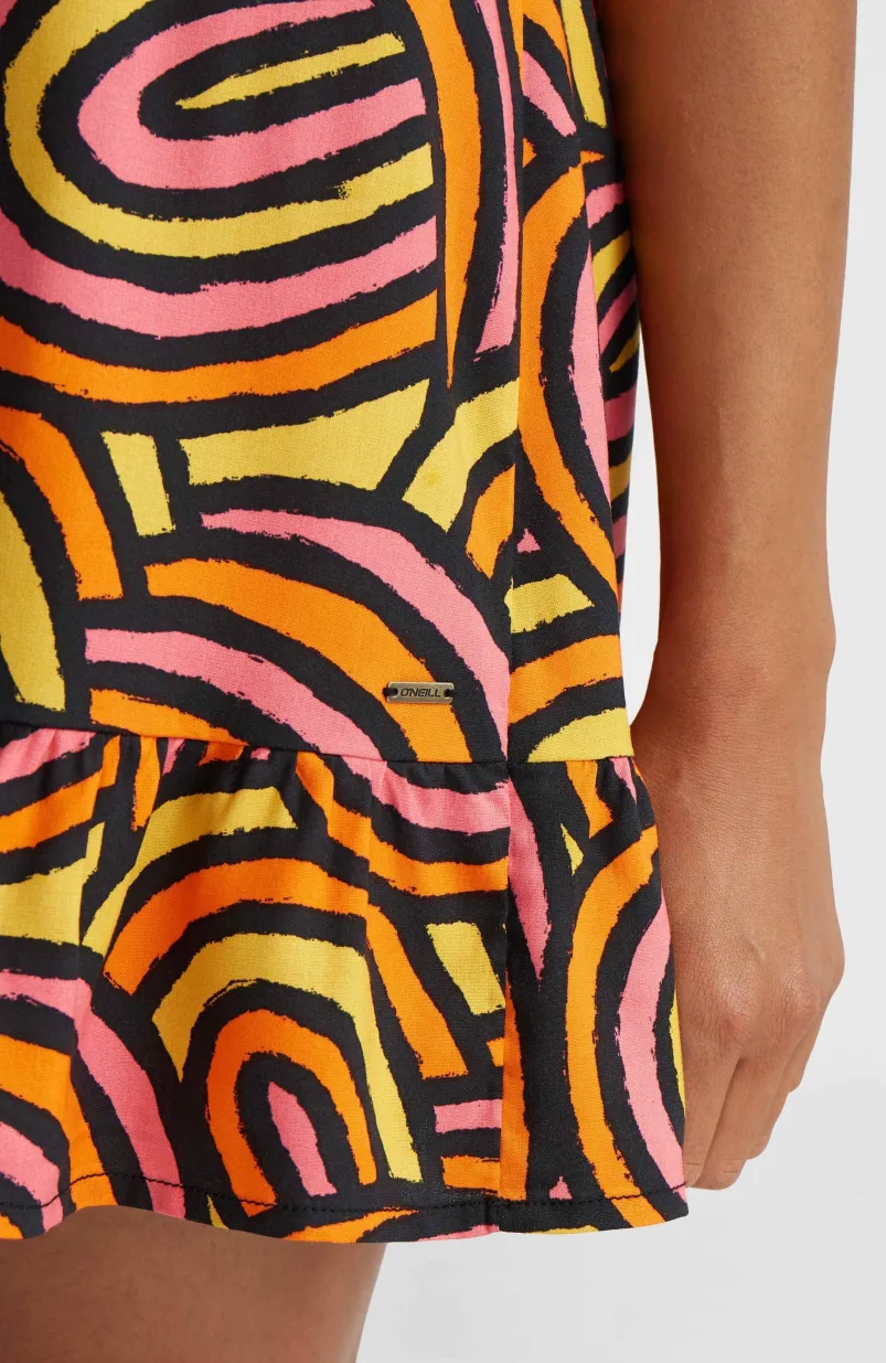 Malu Beach Jurk | Orange Rainbow Stripe