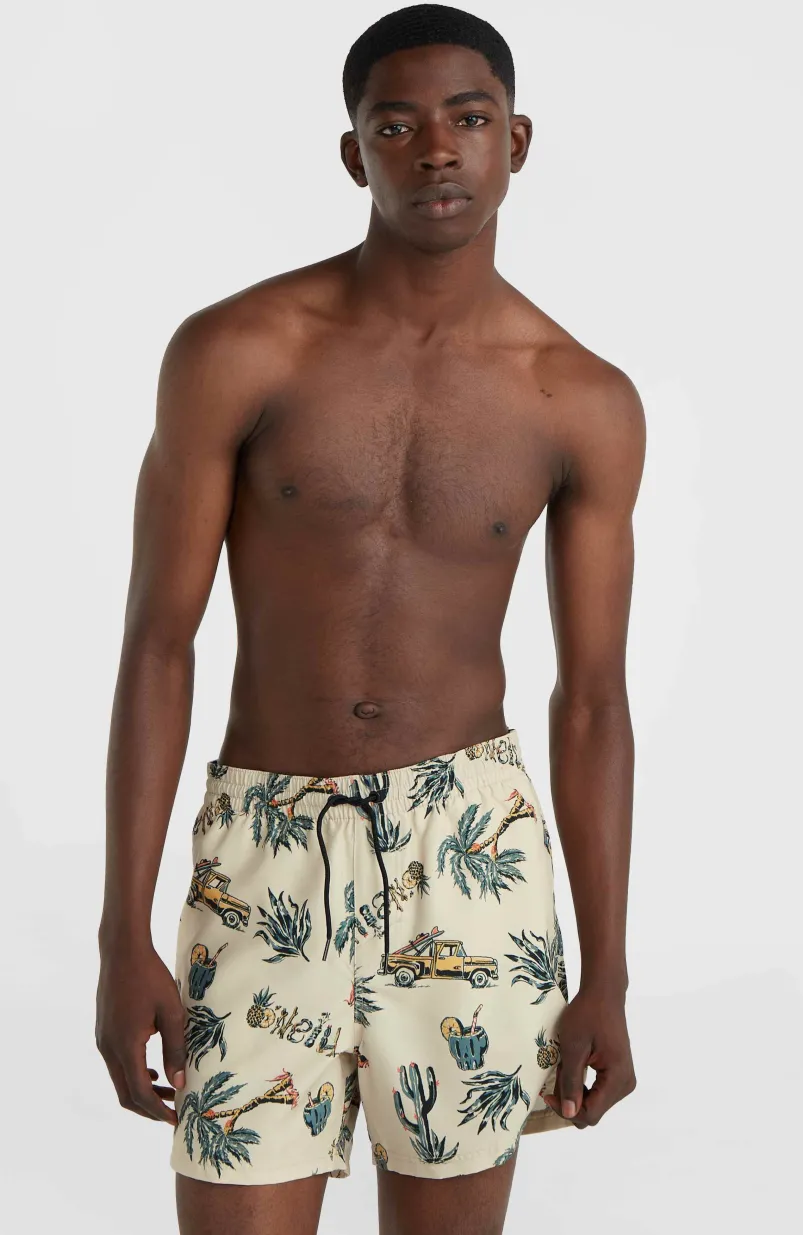 Mix And Match Cali Print 15'' Zwembroek | Beige Venice Beach