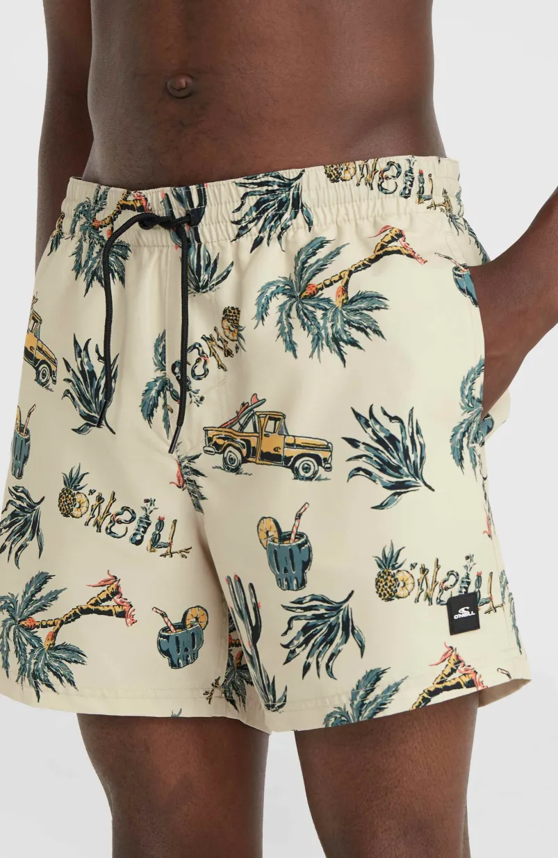 Mix And Match Cali Print 15'' Zwembroek | Beige Venice Beach