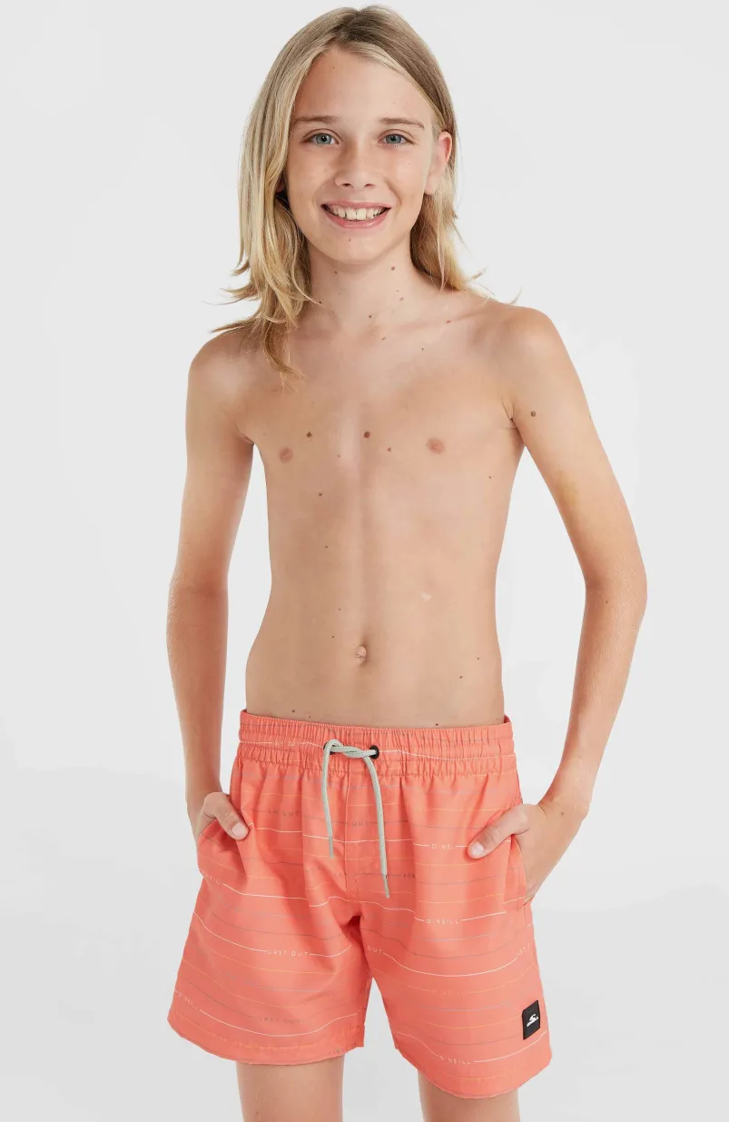 Mix And Match Cali First 13" Zwembroek | Living Coral First Name Stripe