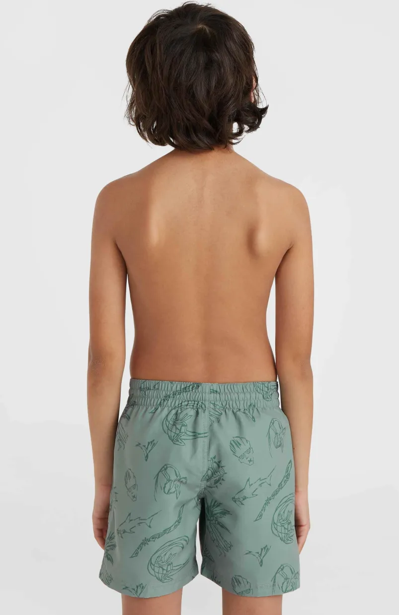 Mix And Match Cali Print 13'' Zwembroek | Green Vintage Surfer