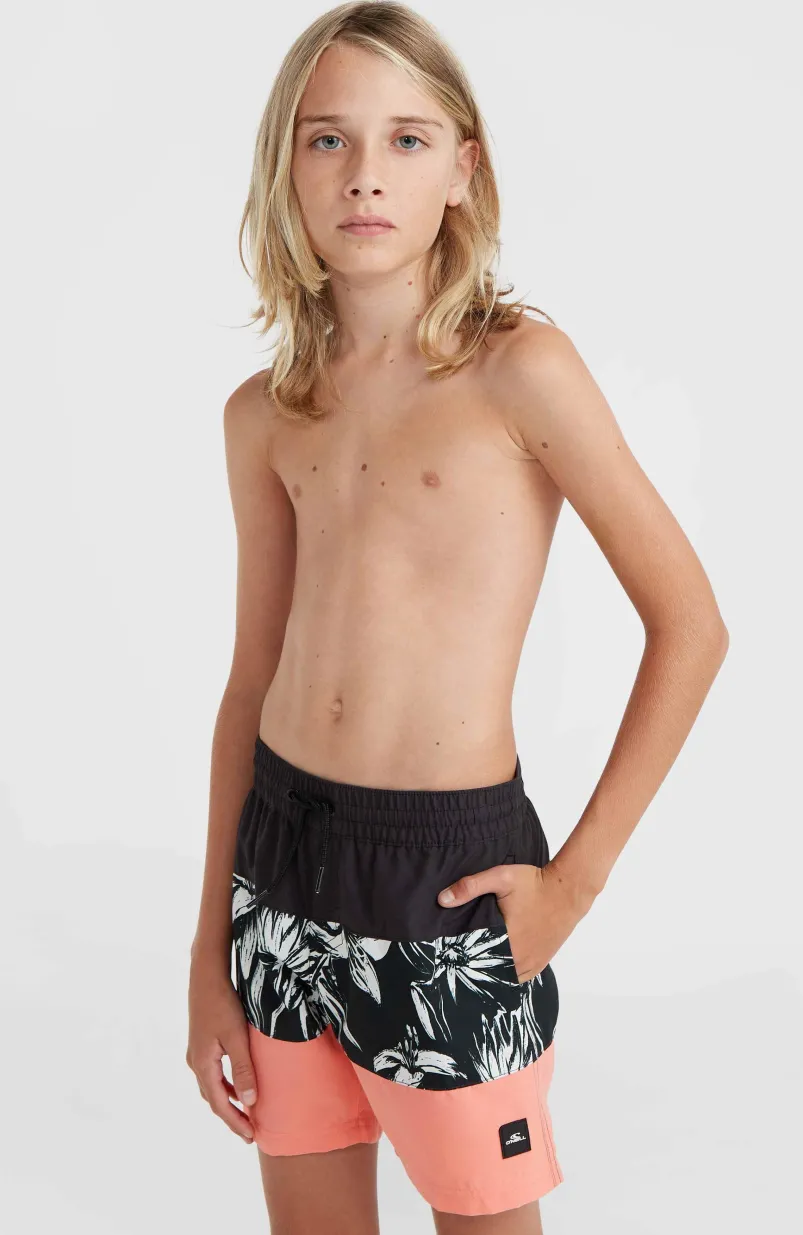 Mix And Match Cali Block 13" Zwembroek | Black/White Tonal Tropicana