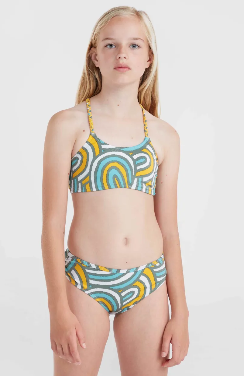 Mix And Match Tropics Bikiniset | Blue Rainbow Stripe