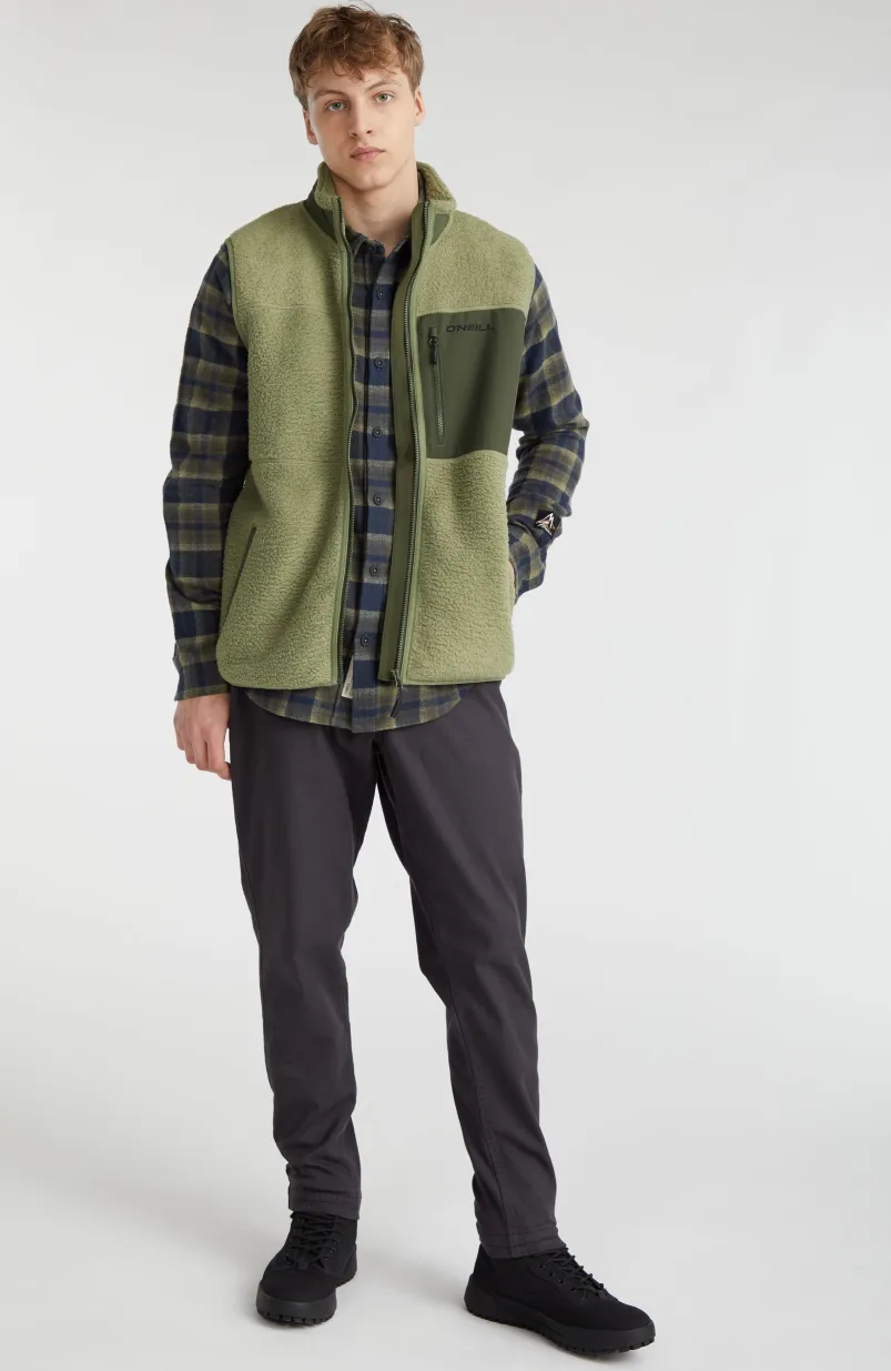 Mouwloos Vest High-Pile | Deep Lichen Green