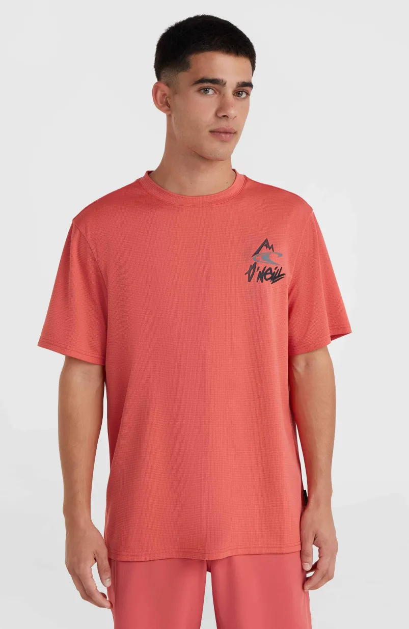 O'Neill Hybrid Logo Polygiene T-shirt | Red Orcher