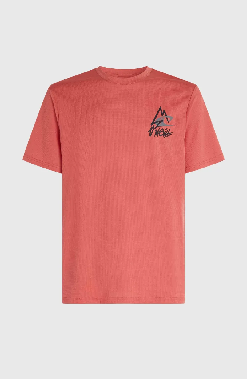 O'Neill Hybrid Logo Polygiene T-shirt | Red Orcher