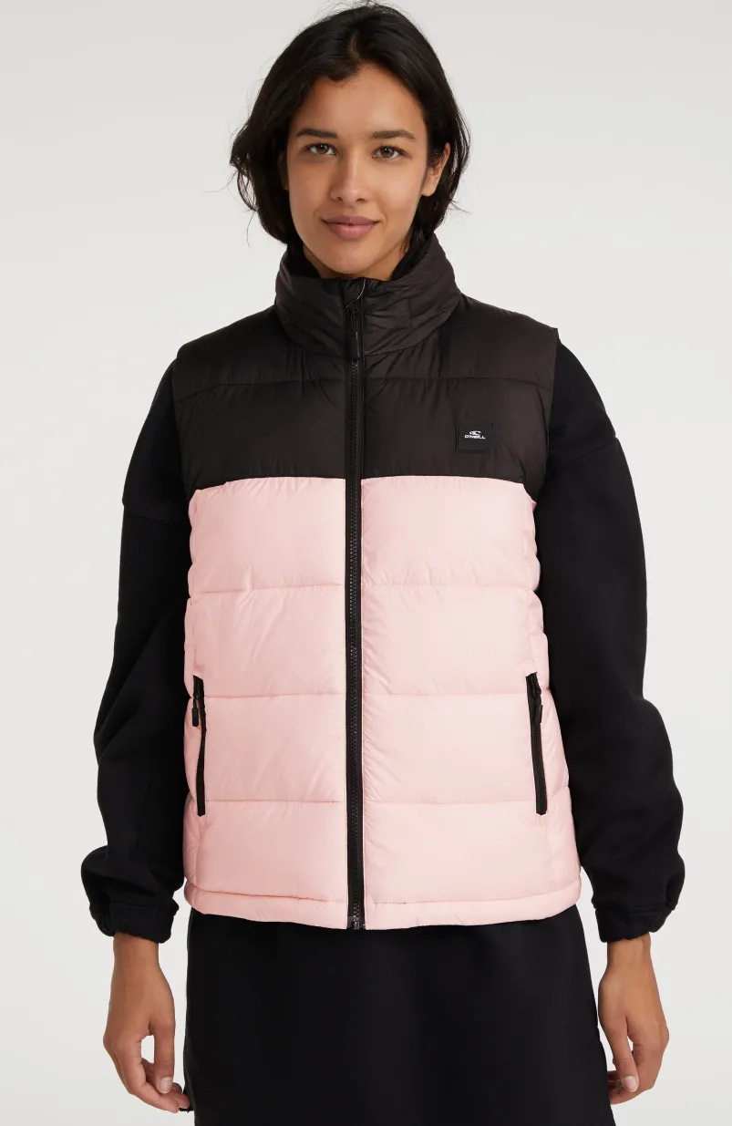 O'Riginals Puffer Bodywarmer | Peach Whip Colour Block