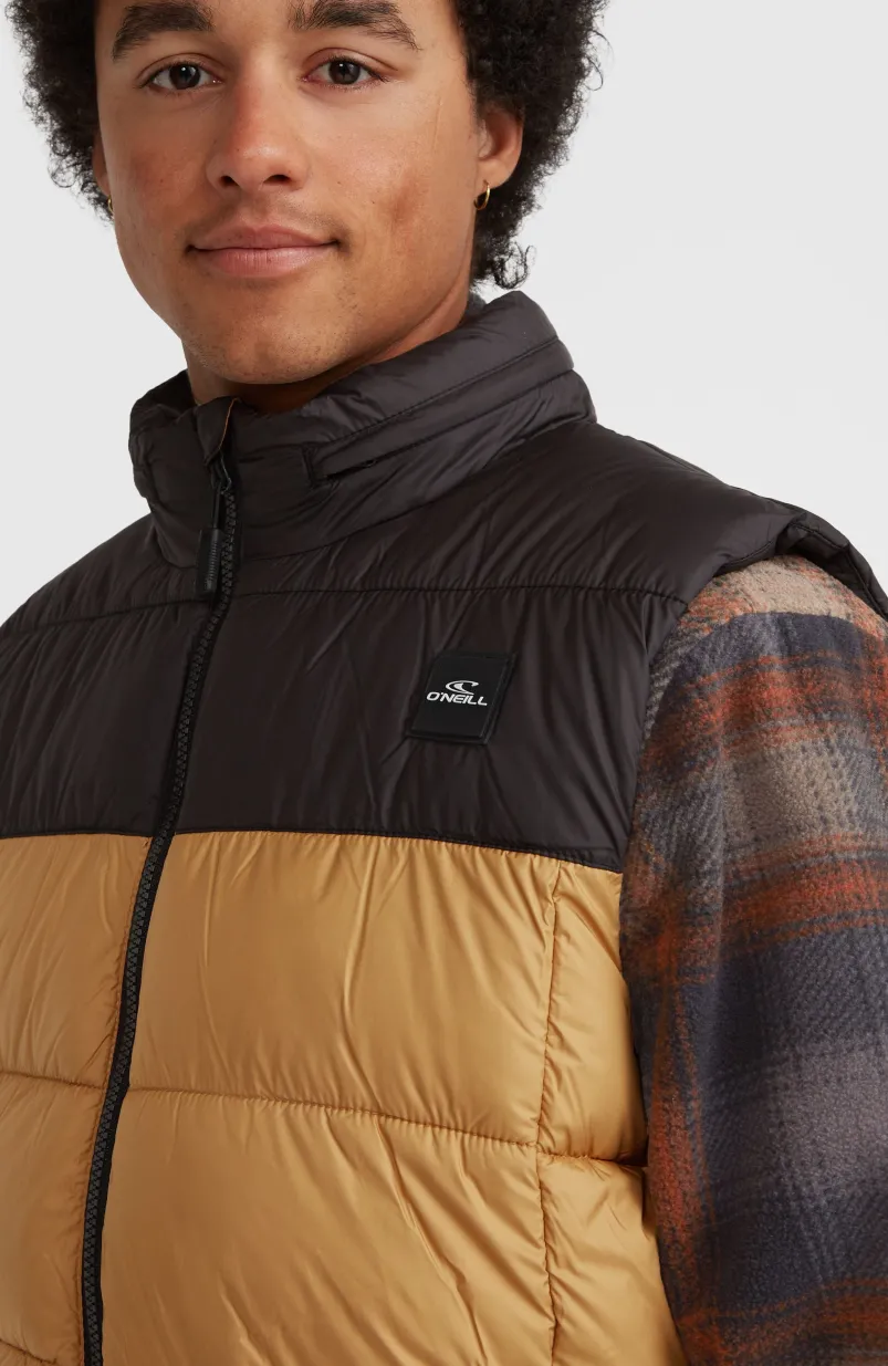 O'Riginals Puffer Bodywarmer | Rich Caramel Colour Block