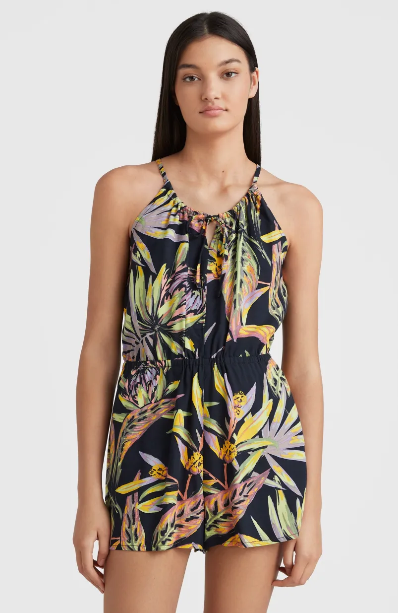 Playsuit Leina | Black Tropical Flower