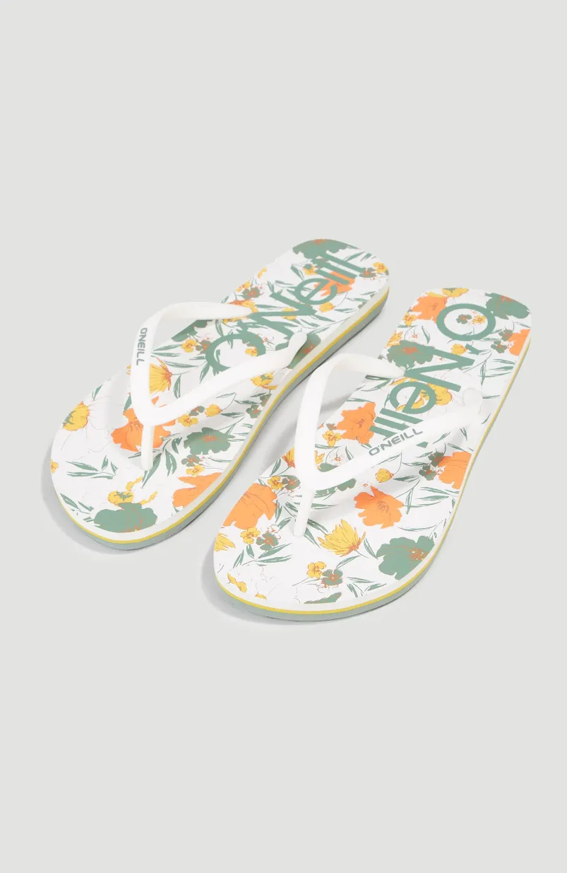 Profile Graphic Slippers | White Bluemchen