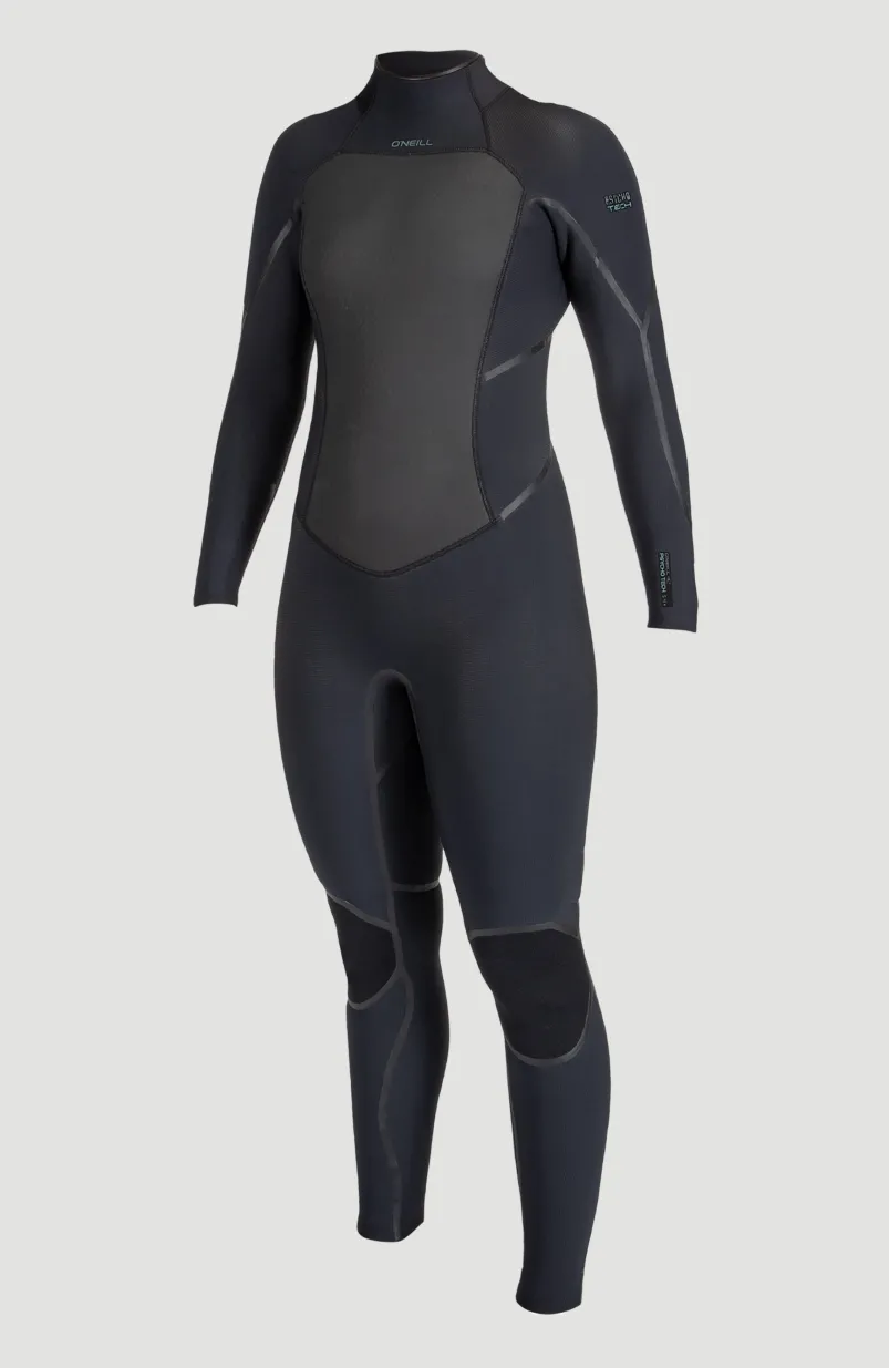 Psycho Tech 5/4mm Back Zip Full Wetsuit | BLACK/BLACK