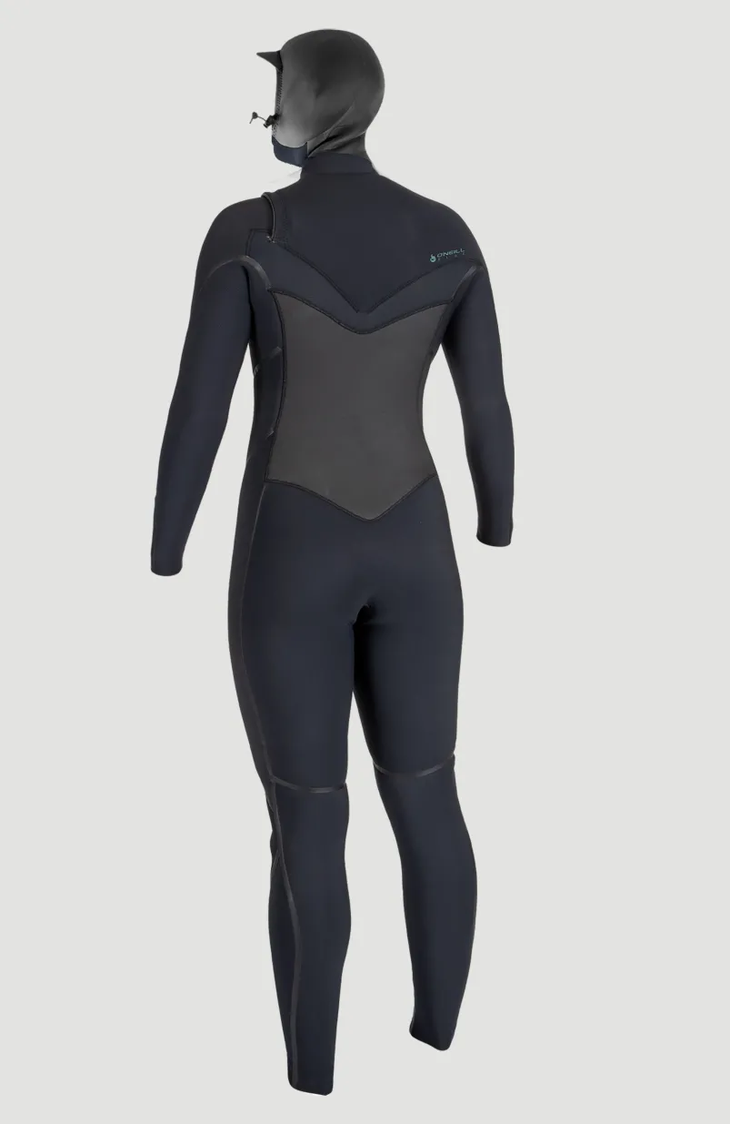 Psycho Tech 6/4mm Chest Zip Full Wetsuit Met Kap | BLACK/BLACK