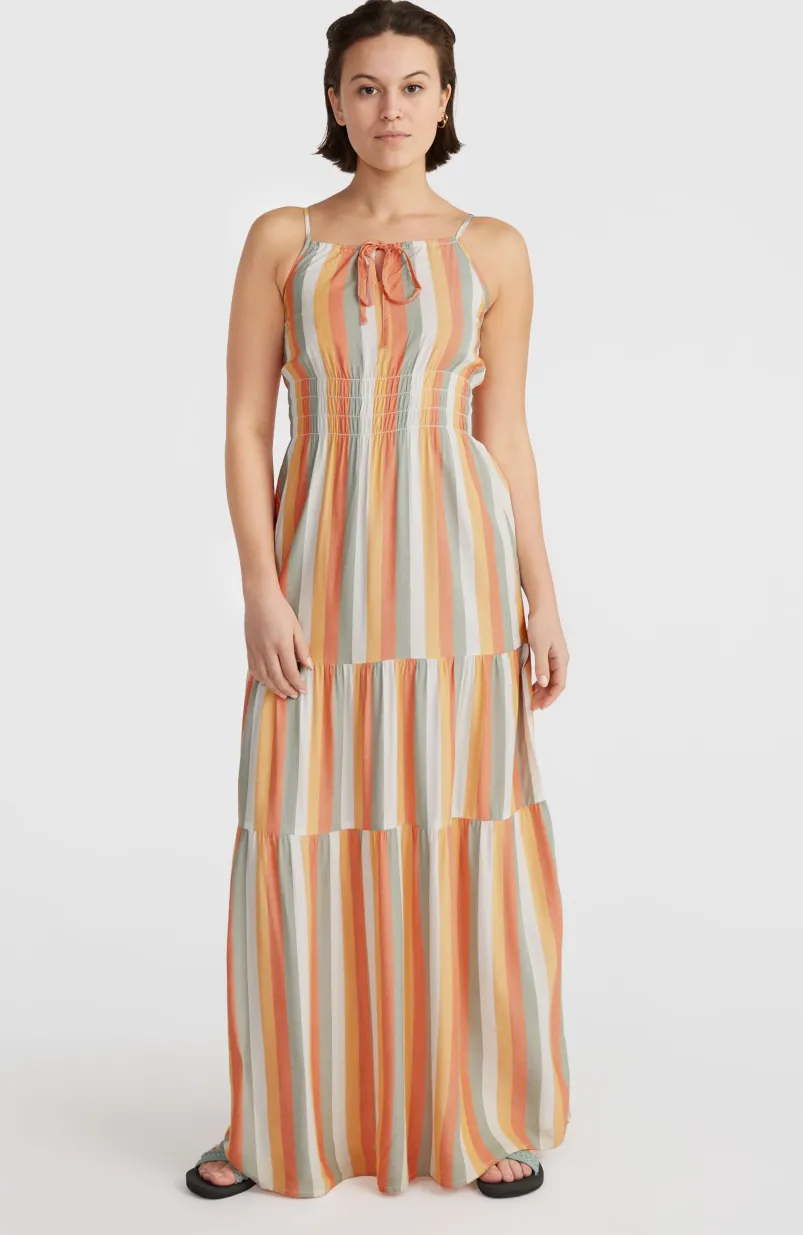 Quorra Maxi-jurk | Orange Multistripe