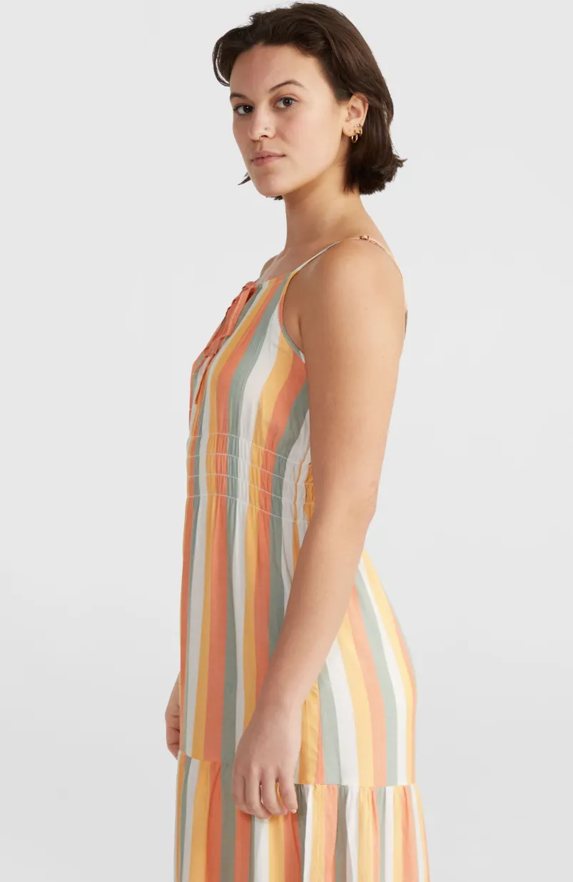 Quorra Maxi-jurk | Orange Multistripe
