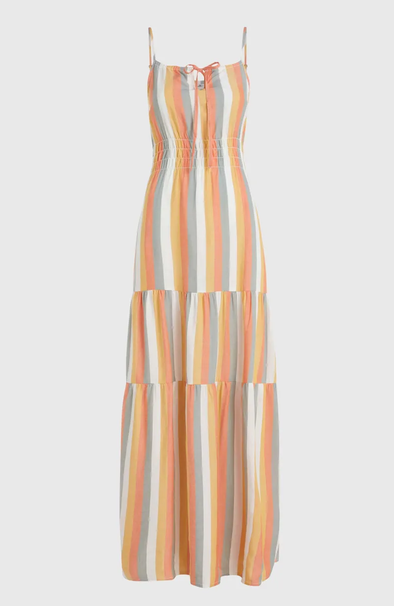 Quorra Maxi-jurk | Orange Multistripe