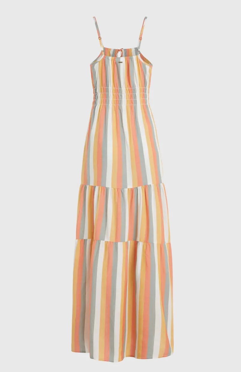 Quorra Maxi-jurk | Orange Multistripe