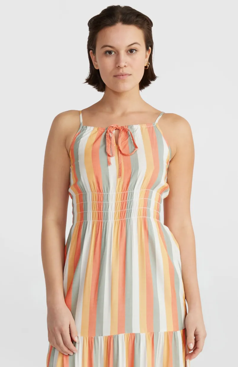 Quorra Maxi-jurk | Orange Multistripe