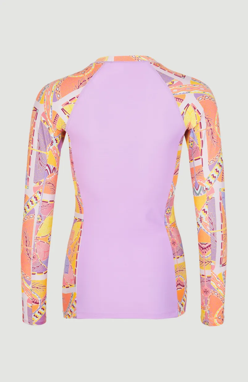 Shirt Anglet Met Lange Mouwen En Beschermingsfactor UPF 50+ | Yellow Scarf Print