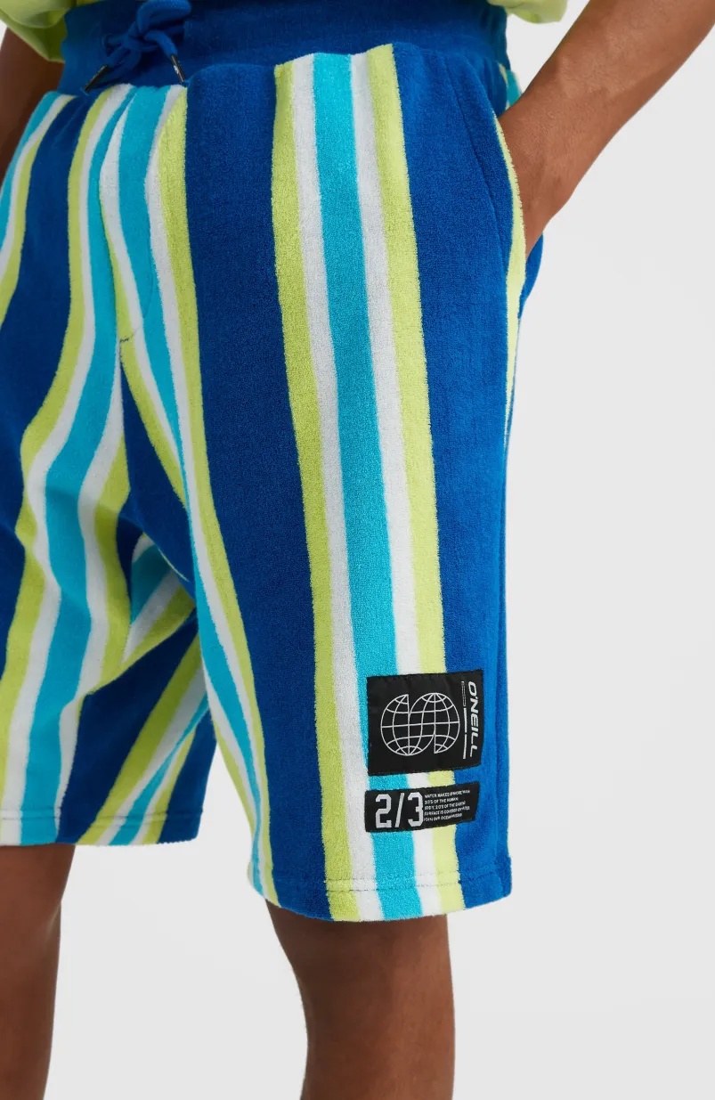 Short Brights Terry | Blue Towel Stripe