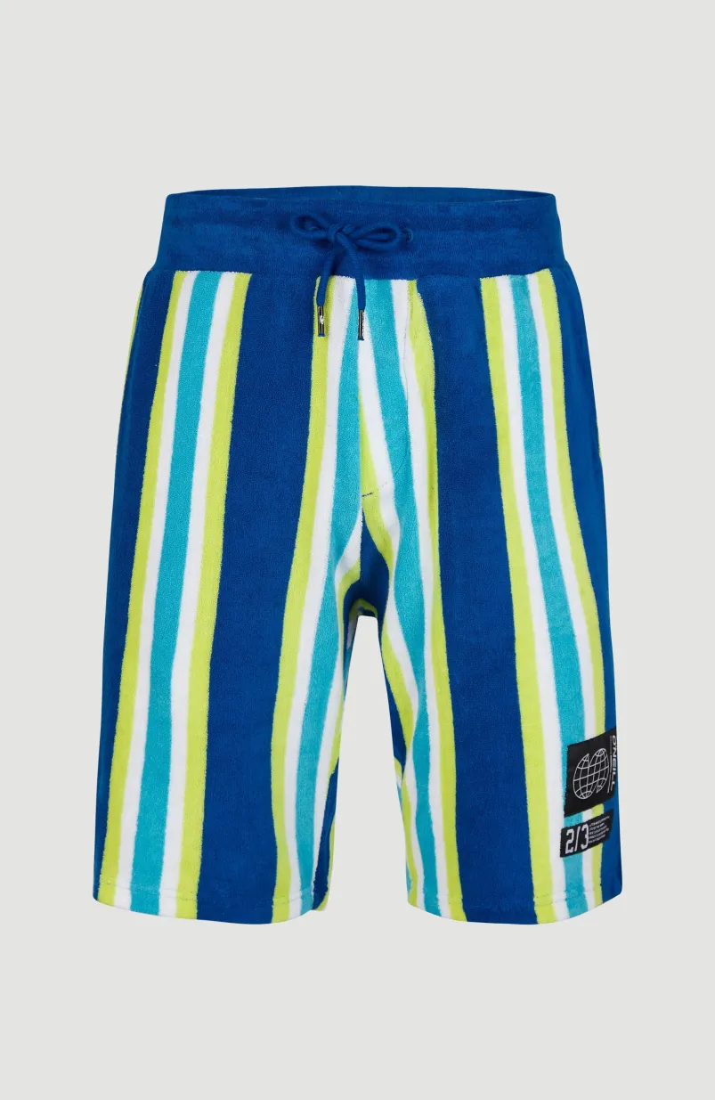 Short Brights Terry | Blue Towel Stripe