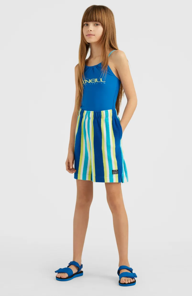 Short Brights Terry | Blue Towel Stripe