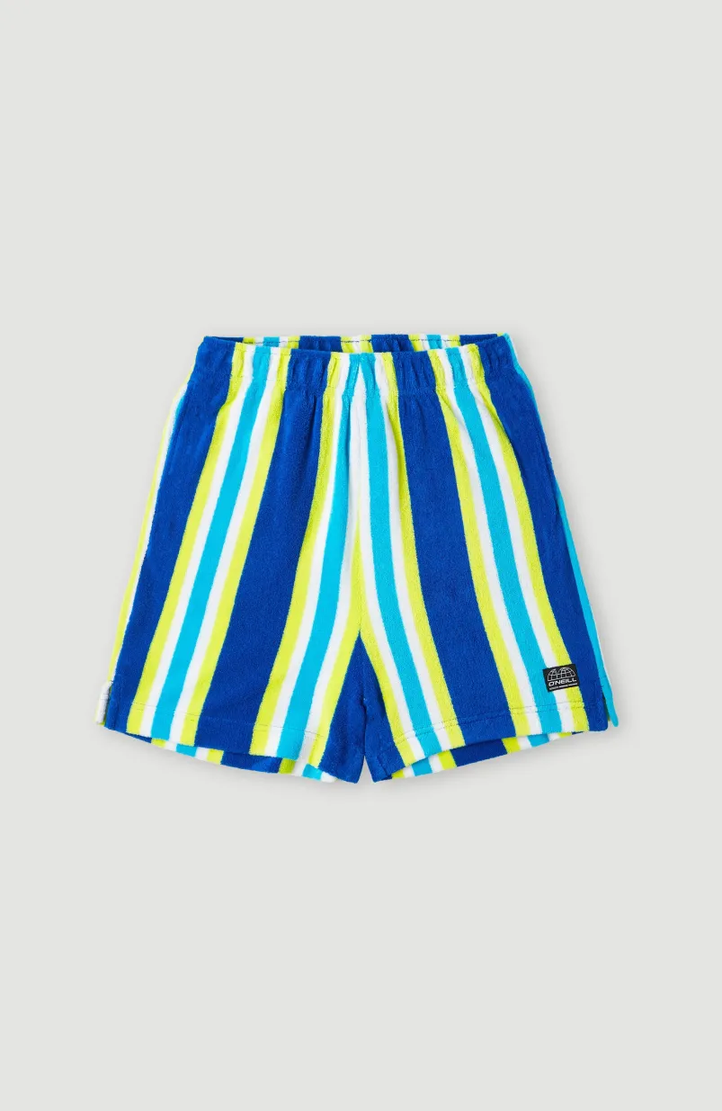 Short Brights Terry | Blue Towel Stripe