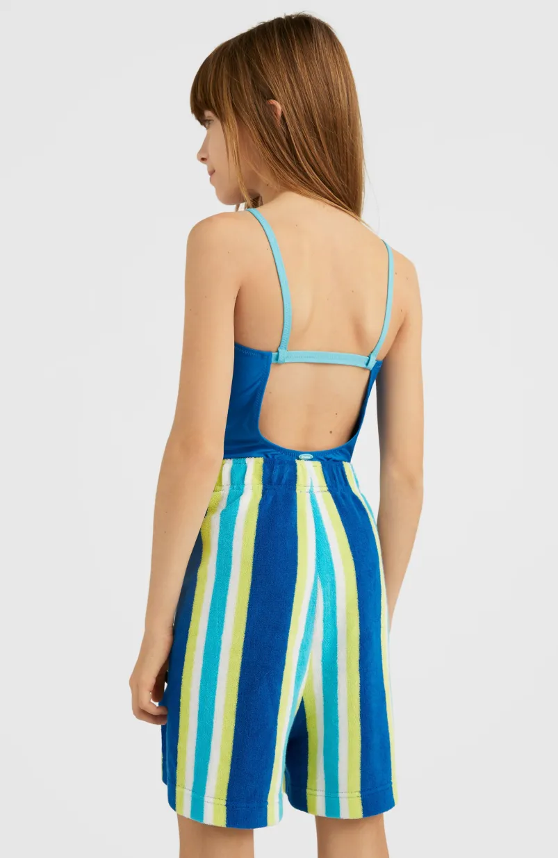 Short Brights Terry | Blue Towel Stripe