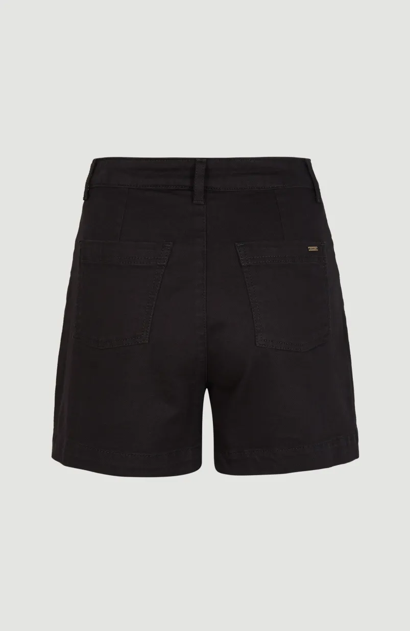 Short Dive Twill Met Hoge Taille | Black Out