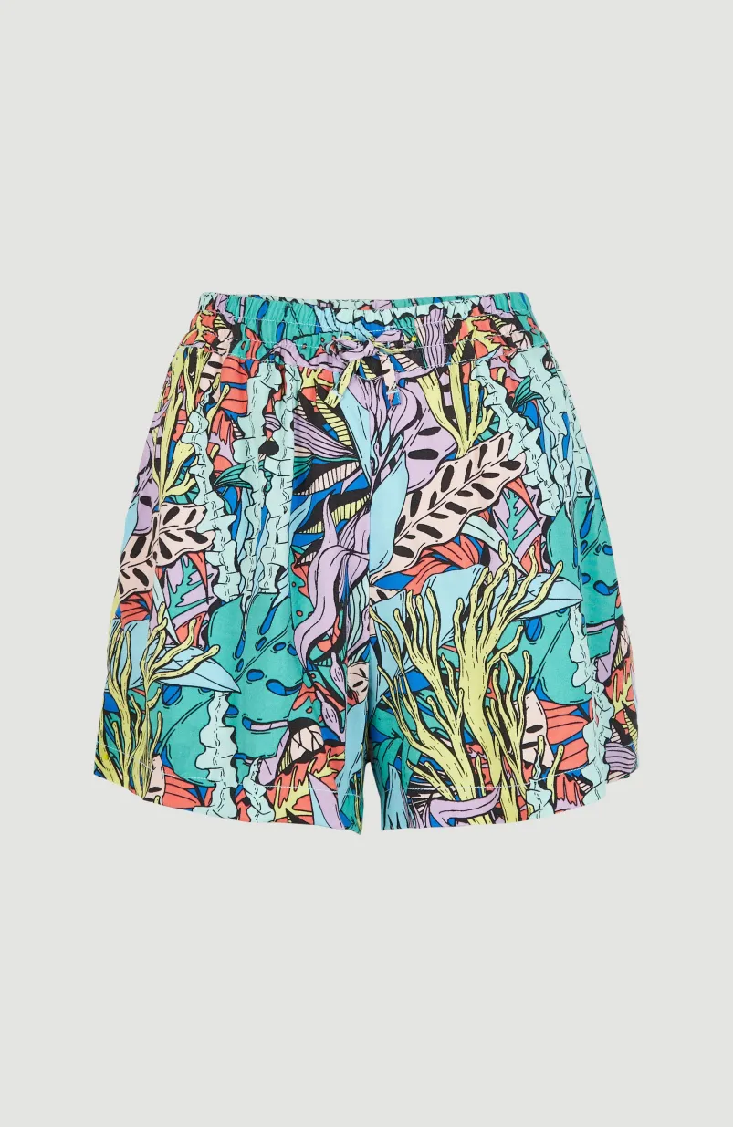 Short Java Wave Met Hoge Taille | Blue Comic Seaweed