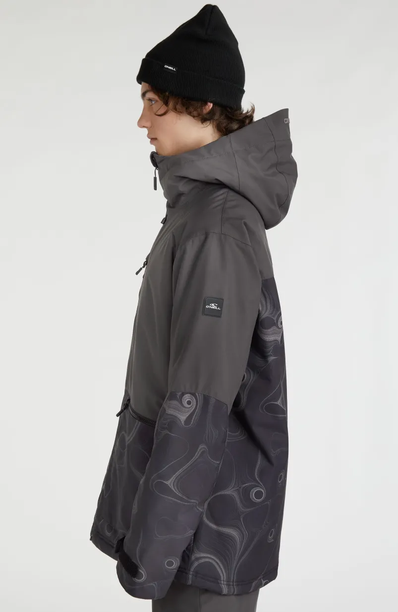 Ski Jas Texture | Black Out Colour Block