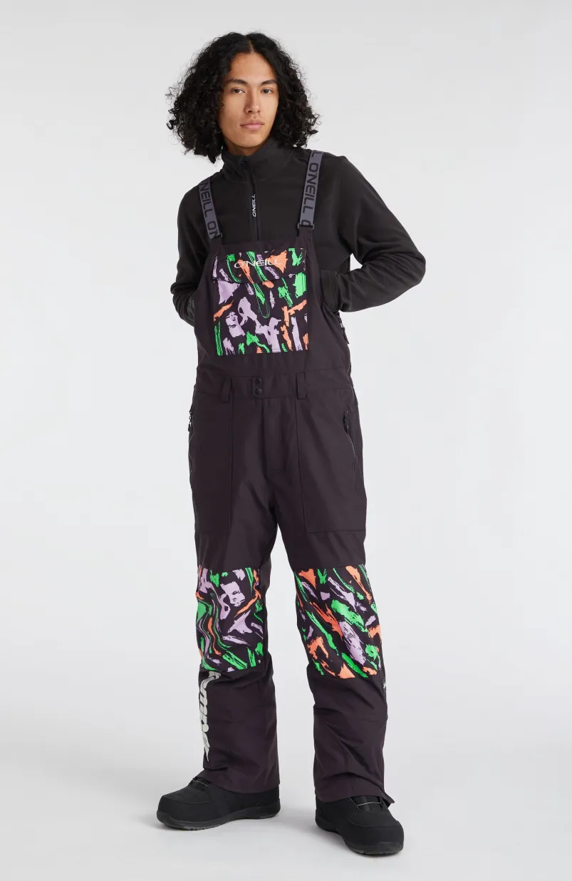 Skibroek Shred Bib | Black Kemper Print