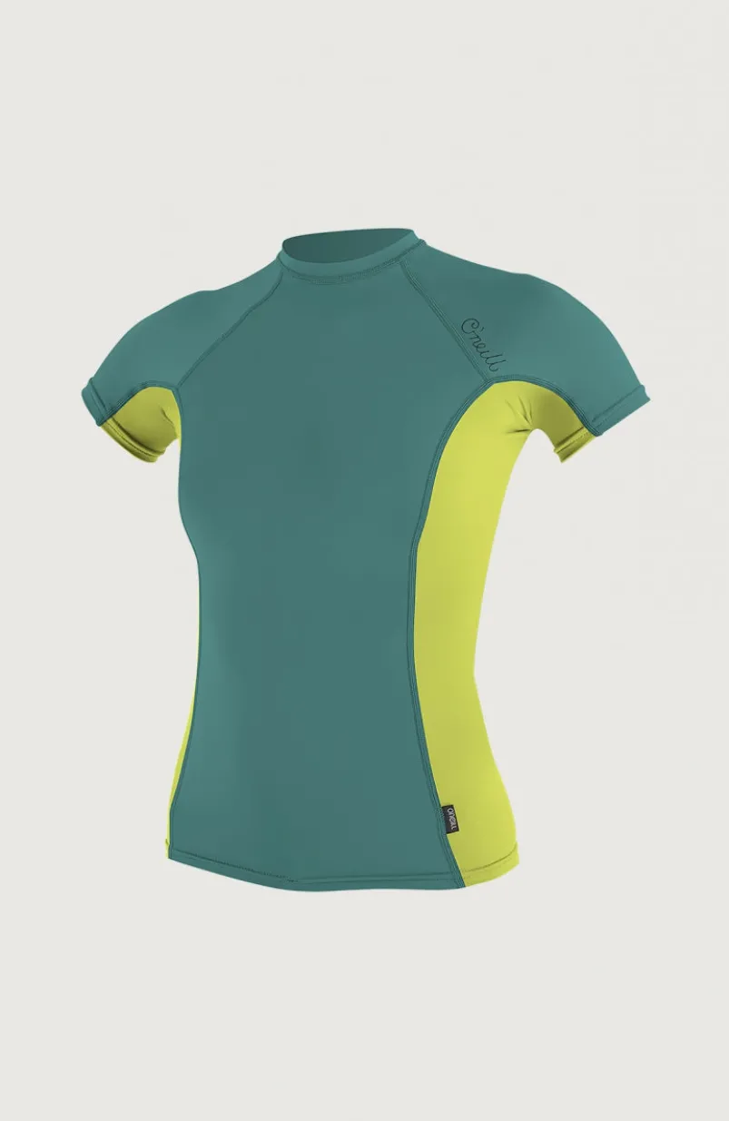 Skins Side Print Short Sleeve Rash Guard Womens | Light Green