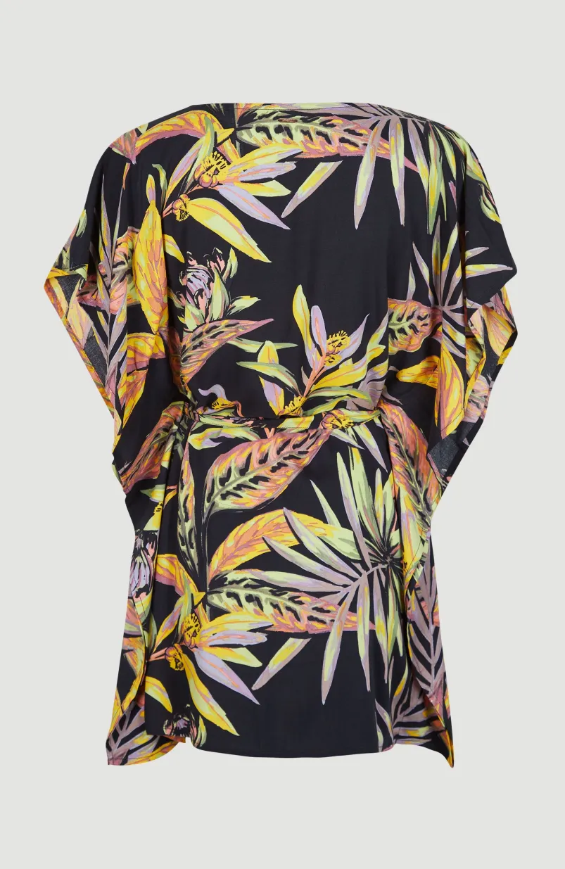 Strandjurk Hana | Black Tropical Flower