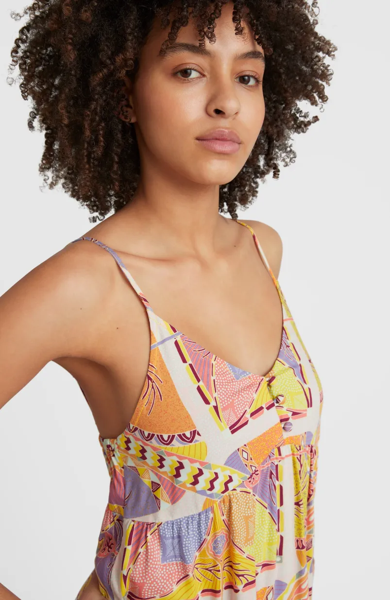 Strandjurk Malu | Yellow Scarf Print