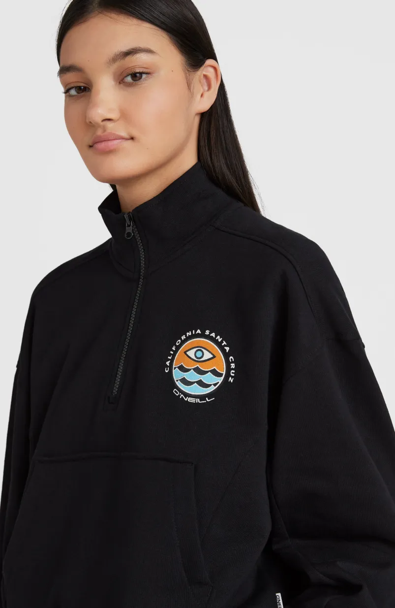 Sweater Cove Met Halve Rits | Black Out