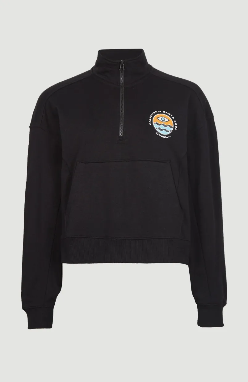 Sweater Cove Met Halve Rits | Black Out