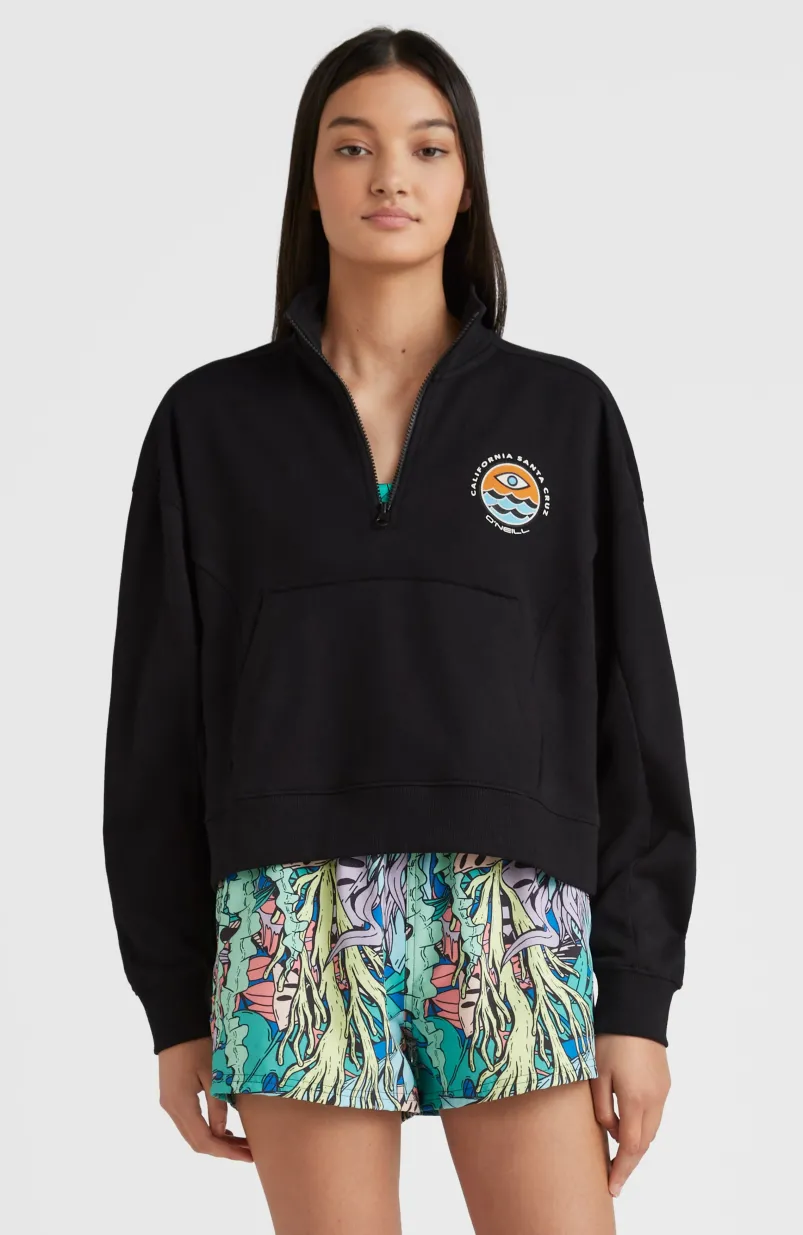 Sweater Cove Met Halve Rits | Black Out