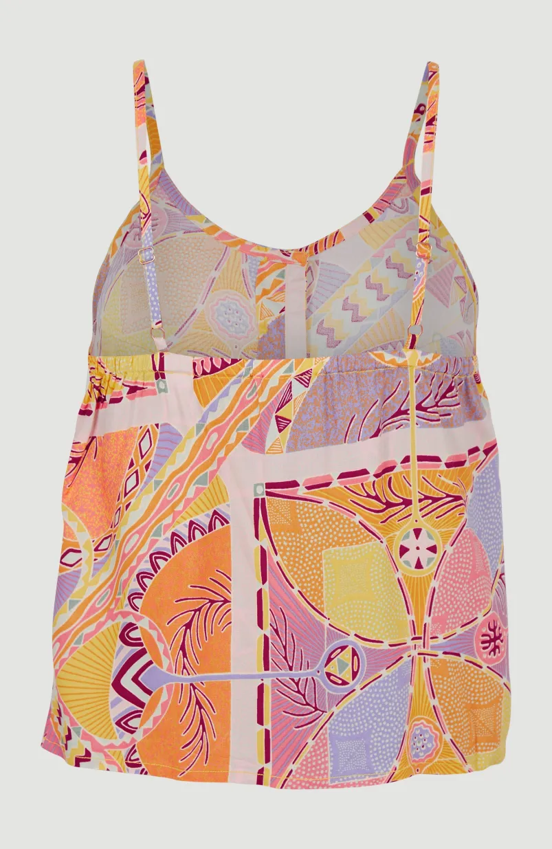 Tanktop Tiare Woven | Yellow Scarf Print