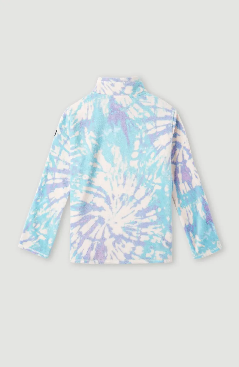 Trui Printed Fleece Met Halve Rits | Pink Tie Dye