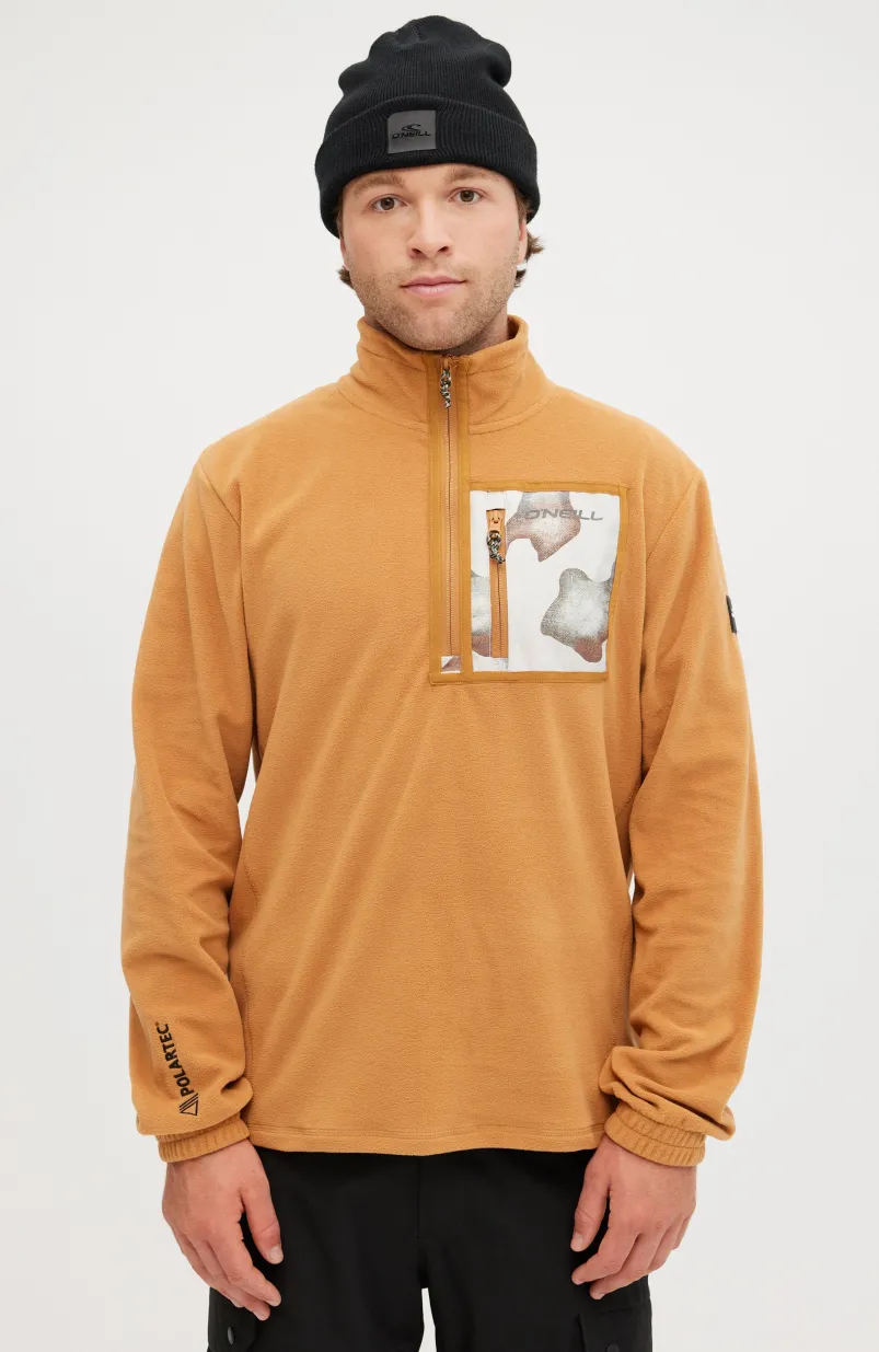 Trui Utility Light Fleece Met Halve Rits | Rich Caramel
