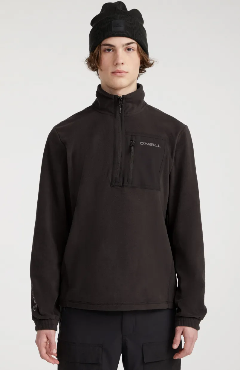 Trui Utility Light Fleece Met Halve Rits | Black Out