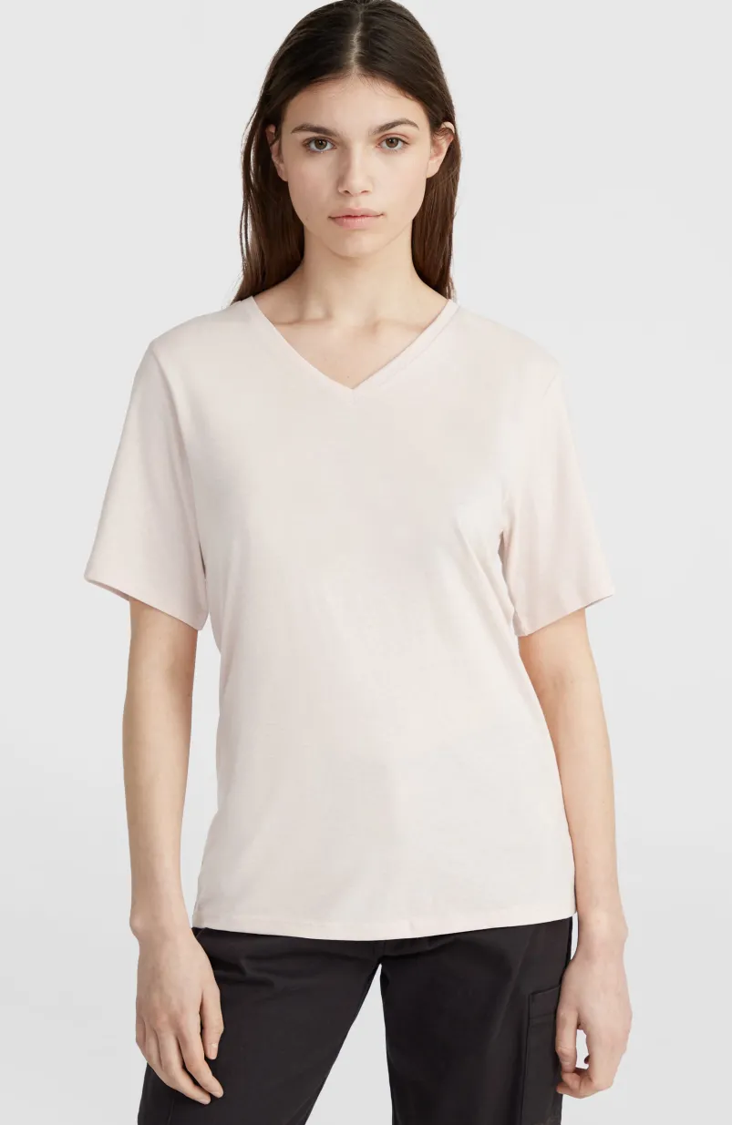 T-shirt Essentials Met V-hals | Peach Whip