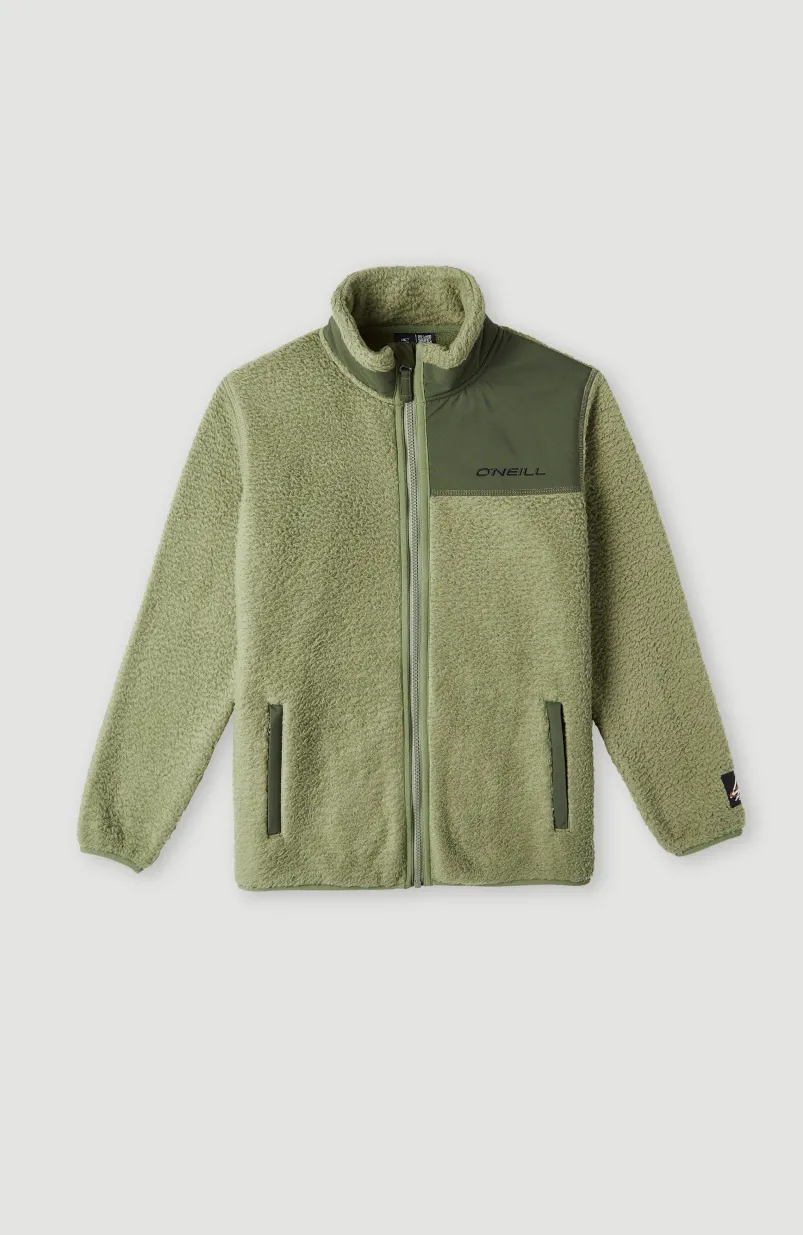 Vest High-Pile Fleece | Deep Lichen Green
