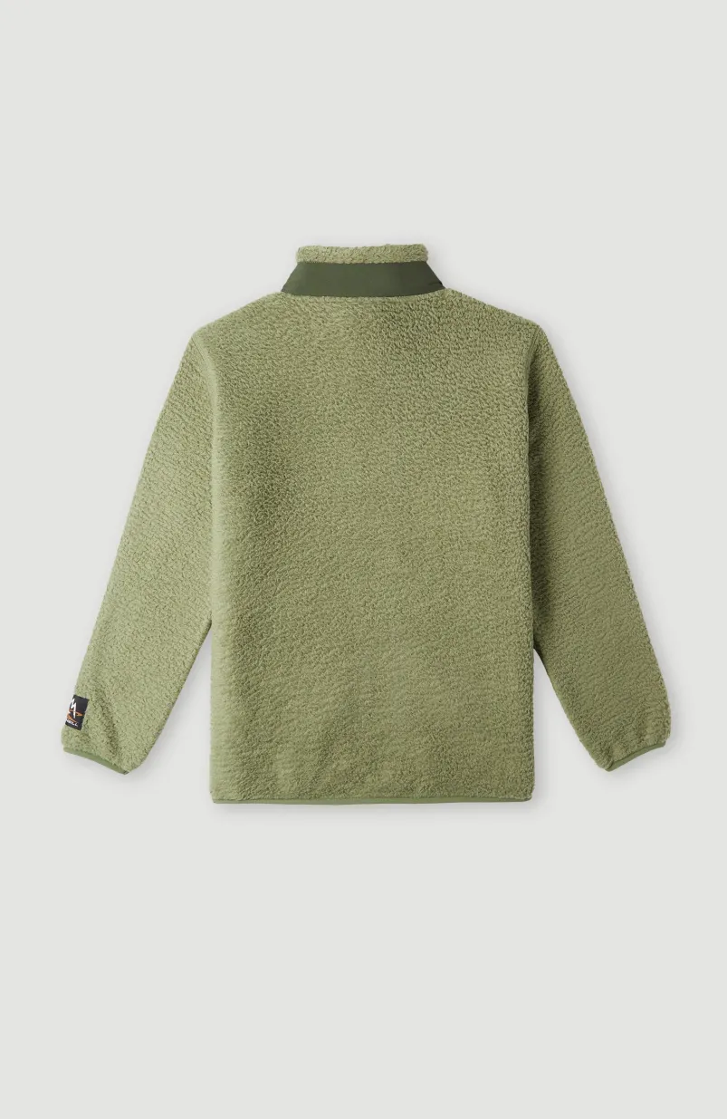 Vest High-Pile Fleece | Deep Lichen Green