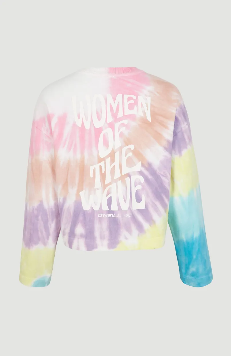 Women Of The Wave Crew Sweatshirt | Blue Tie Dye